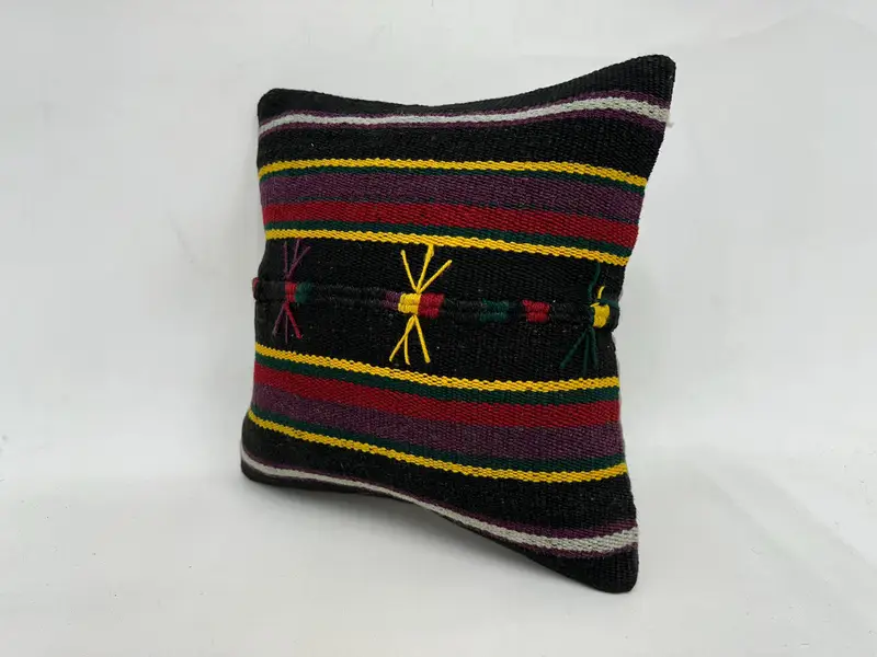 Cushion Cover, Turkish Kilim Pillow, Interior Designer Pillow, Yoga Cushion Case, 18x18 Brown Pillow, Boho Pillow Sham Cover, Authentic Pillow - 4