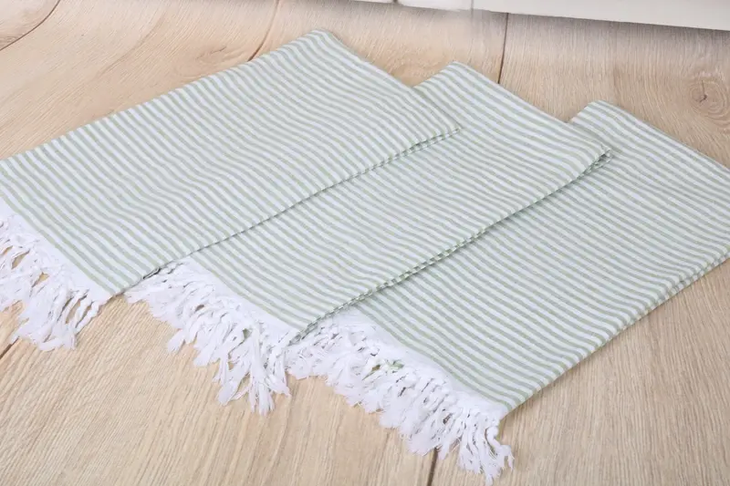 Sand-free peshtemal towel for the beach, Spa Towel, Fouta towel, Welcome Wedding Gift, Luxury towel, Custom Wedding Gift, 68x36 Cotton Striped Towel - 6