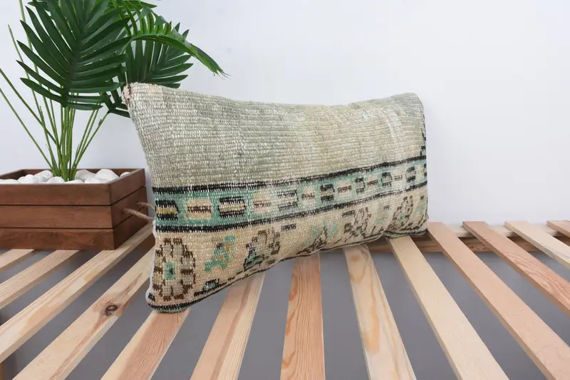 Pillow for Sofa, 12x24 Green Pillow Cover, Interior Designer Pillow, Vintage Kilim Throw Pillow, Luxury Pillow Case, Muted Pillow Case, Cushion - 4