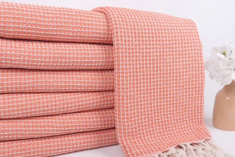 Turkish beach towel, 68x36 Cotton Waffle Towel, Peshtemal Towel, Cotton towel, Spa Towel, Boyfriend Christmas Gift, Bachelorette Towel, Yoga Towel - 2