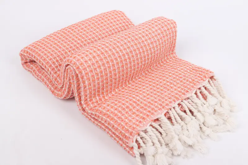 Turkish beach towel, 68x36 Cotton Waffle Towel, Peshtemal Towel, Cotton towel, Spa Towel, Boyfriend Christmas Gift, Bachelorette Towel, Yoga Towel - 6