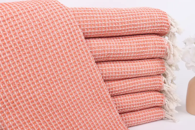 Turkish beach towel, 68x36 Cotton Waffle Towel, Peshtemal Towel, Cotton towel, Spa Towel, Boyfriend Christmas Gift, Bachelorette Towel, Yoga Towel - 1