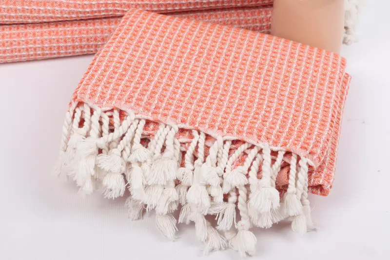 Turkish beach towel, 68x36 Cotton Waffle Towel, Peshtemal Towel, Cotton towel, Spa Towel, Boyfriend Christmas Gift, Bachelorette Towel, Yoga Towel - 5