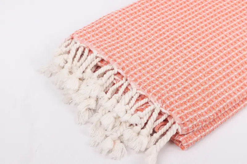 Turkish beach towel, 68x36 Cotton Waffle Towel, Peshtemal Towel, Cotton towel, Spa Towel, Boyfriend Christmas Gift, Bachelorette Towel, Yoga Towel - 7