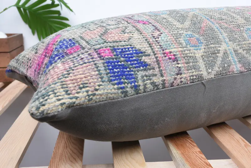 Living Room Throw Pillow, Turkish Pillow, Turkish Kilim Pillow, Turkish Bench Pillow, Cushion Case, 16x48 Green Cushion, Pillow for Couch - 6