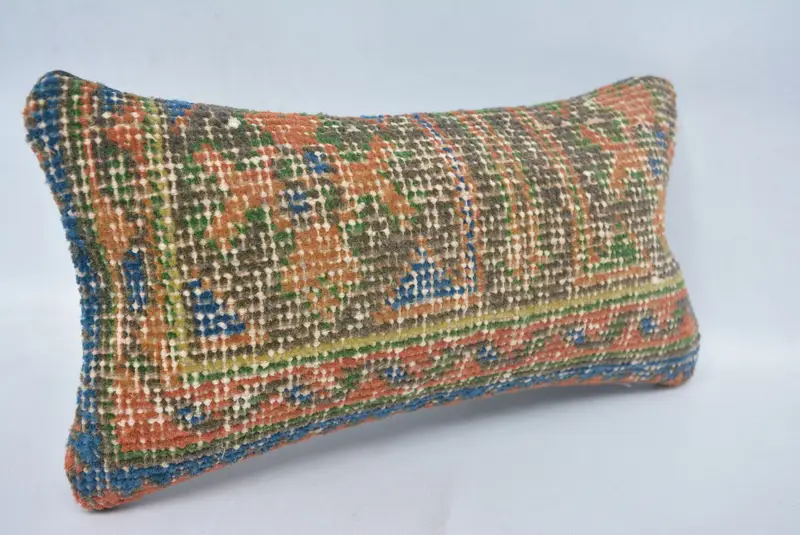 Ethnic Pillow Cover Cushion Cover, Turkish Kilim Pillow, Pillow Cover, Bright Pillow Case, Kilim Pillow, 8x16 Red Cushion Case, Antique Pillows - 3