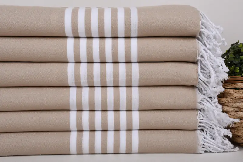 Scarf Towel, Peshtemal, Soft towel, Embroidered Beach Towel, Bridesmaid Towel, Personalized Towel, 70x40 Cotton Striped Towel, Cotton towel - 2