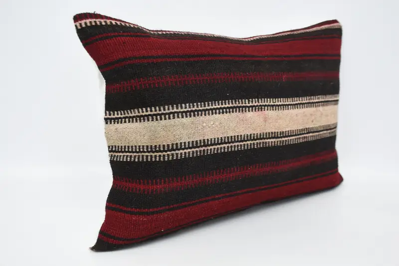 Turkish Kilim Pillow, Pillow Case, Kilim Pillow Cover, Handwoven Pillow Cover Pillow Case, Pastel Cushion Cover, Home Decor Pillow, 20x28 Red Pillow - 3