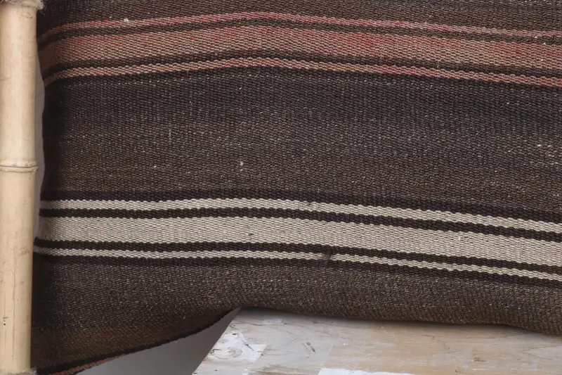 Pillow Cover, Vintage Kilim Throw Pillow, Gift Pillow, Nautical Throw Cushion Cover, Throw Kilim Pillow, Knitted Cushion, 16x48 Brown Cushion - 3