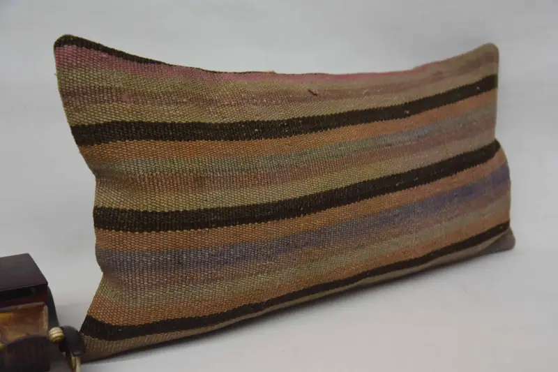Handmade Kilim Cushion, Turkish Kilim Pillow, Cushion Case, Turkish Pillow, 12x24 Orange Pillow Cover, Morroccon Kilim Cushion Pillow Case - 2