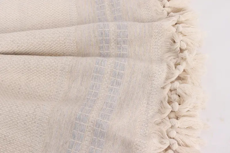 Custom Wedding Gifts, Boyfriend Christmas Gift, Custom Blanket, Turkish Bedcover, Turkish Blanket Throw, Monogram Blanket, 96x94 Linen Striped Towel - 8