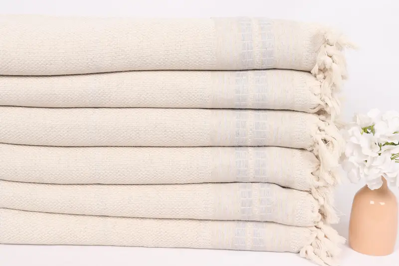Custom Wedding Gifts, Boyfriend Christmas Gift, Custom Blanket, Turkish Bedcover, Turkish Blanket Throw, Monogram Blanket, 96x94 Linen Striped Towel - 3