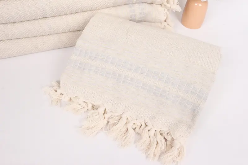 Custom Wedding Gifts, Boyfriend Christmas Gift, Custom Blanket, Turkish Bedcover, Turkish Blanket Throw, Monogram Blanket, 96x94 Linen Striped Towel - 4