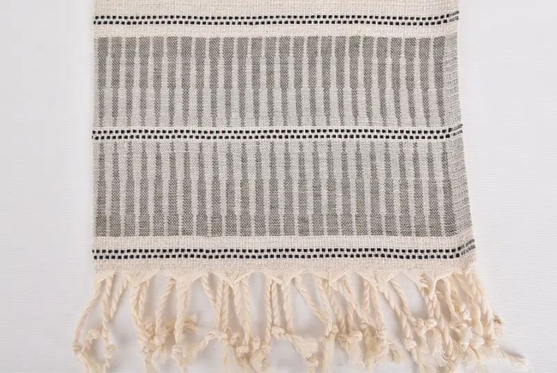 40x20 Keten Çizgili Havlu, Noel Hediyesi, Kişiselleştirilmiş Hediye, Düğün Hediyesi Mutfak Havlu, Monogramlı El Havlusu, Kişiselleştirilmiş Mutfak Havlusu - 3