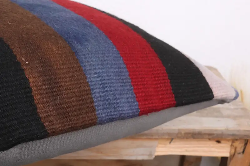 Cushion Case, Bench Pillow Sham, Nomadic Pillow Sham, Kilim Cushion Sham, Gift Pillow, Pillow for Sofa, Muted Cushion, 18x18 Red Cushion Case - 6