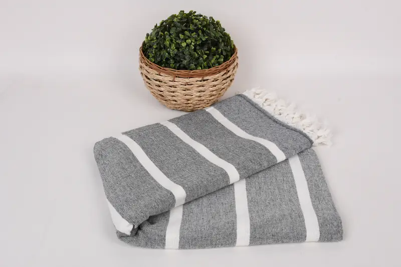 Personalized Home Gift Wedding, Bridesmaid Favors, Decorative Towel, Lightweight towel, 64x40 Cotton Striped Towel, Wedding Gift, Hammam towel - 4
