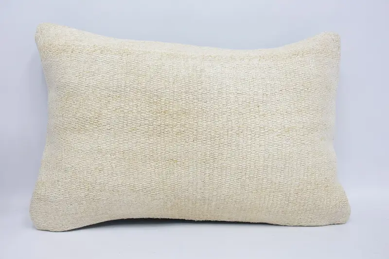 16x24 White Cushion Case, Vintage Kilim Pillow, Accent Throw Pillow, Pillow for Couch, Vintage Pillow, Cushion Case, Bolster Throw Pillow Cover - 1