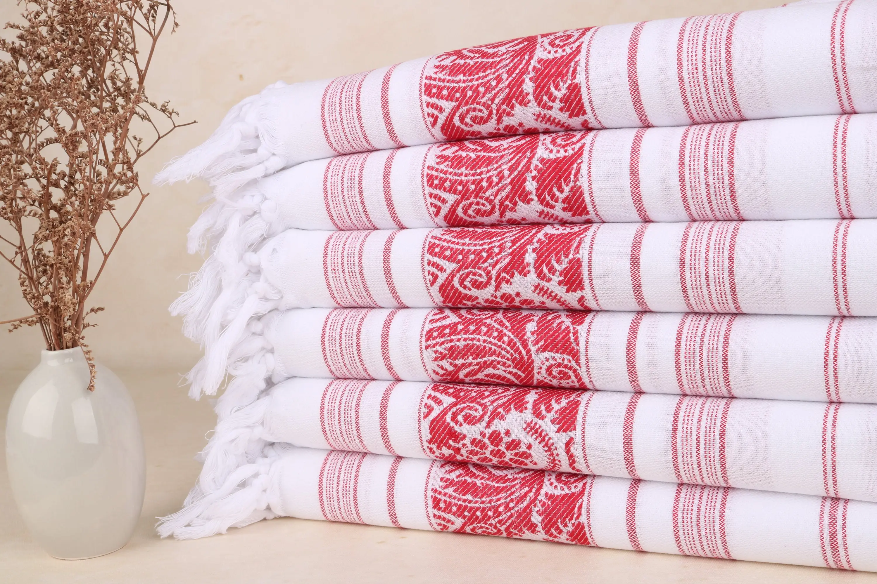 Red Cotton Towel Personalized Bridesmaid Gift Scorpion Design, 40x67 Inches - 1