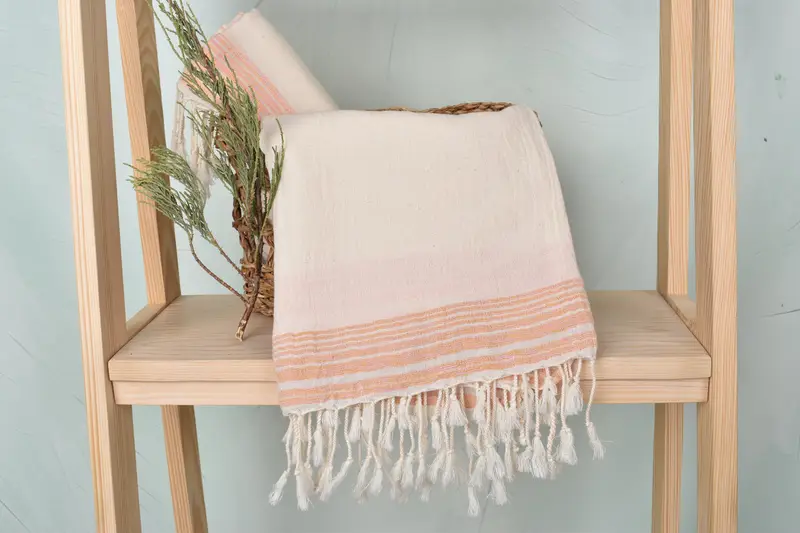 Personalized Towel, Wedding Gifts Towel, Organic Beach Towel, Customized Towels, Organic Towel, Custom Beach Towel, 68x36 Cotton Striped Towel - 4