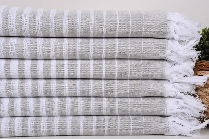 Grandma Gift, Turkish Bath Towel Set, 70x40 Cotton Striped Towel, Custom Name Towel, Thin towel, Personalized Beach Towel, Bachelorette Party Gift - 2