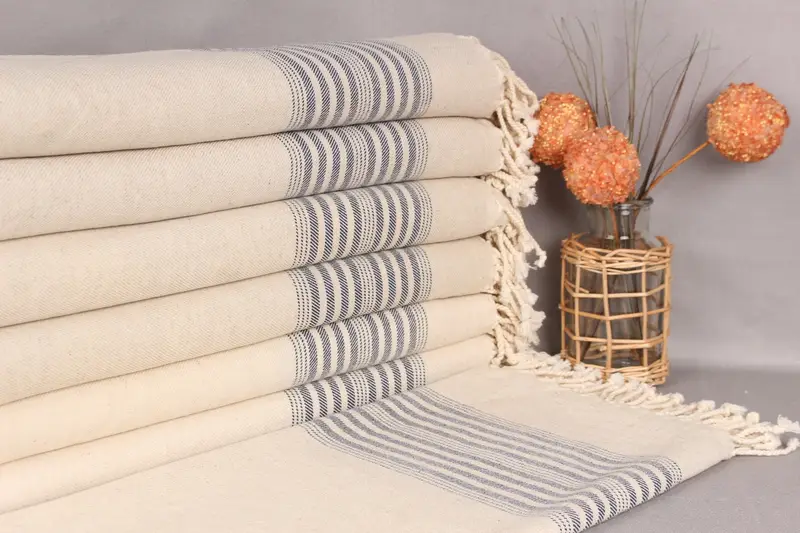 Personalized Towel, Bachelor Party Gifts, Thin towel, 80x40 Linen Striped Towel, Eco-friendly Turkish towel for home and travel, Sand-free towel - 1