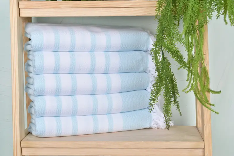 Bridesmaids Mint Cotton Chevron Towel, Organic Turkish Beach, 36x67 Inches