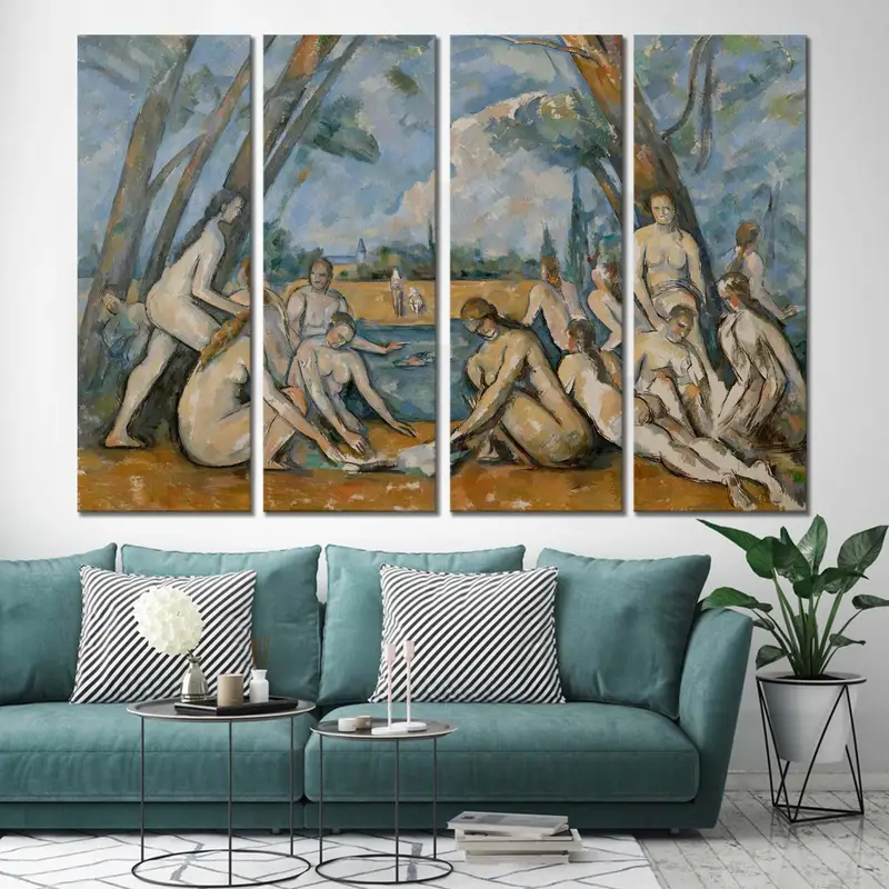 The Large Bathers by Paul Cezanne, Printable Wall Art, Women Bathing, Fine Art Print, Bath Lake Landscape, Cezanne Painting, Large Wall Art, - 3