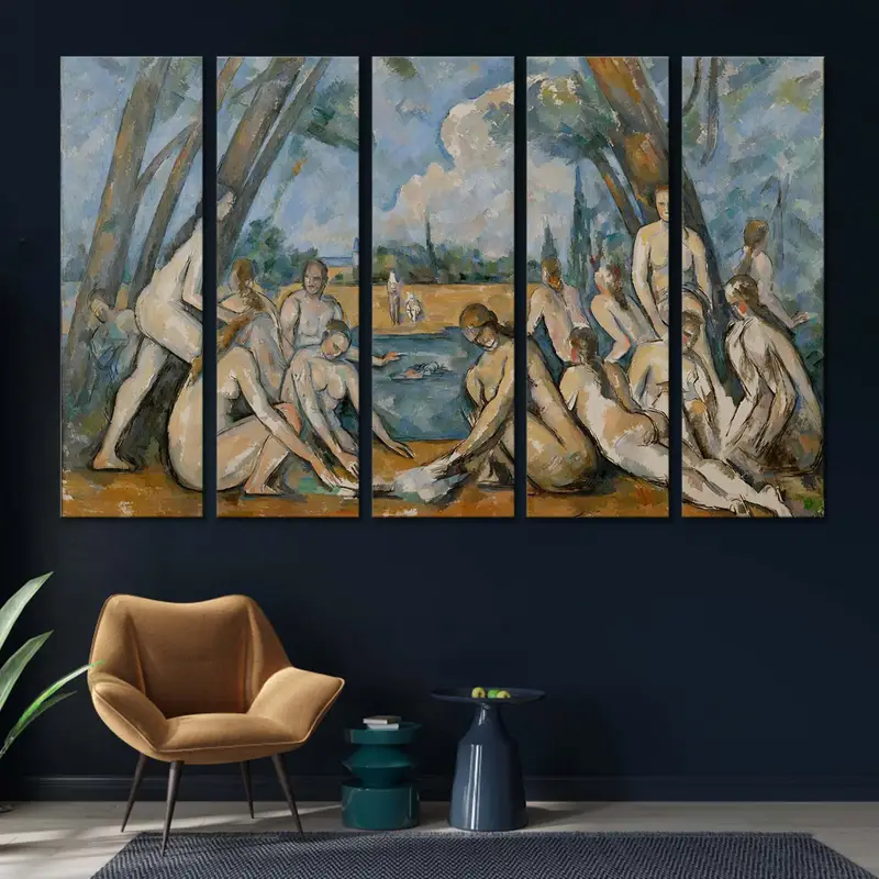 The Large Bathers by Paul Cezanne, Printable Wall Art, Women Bathing, Fine Art Print, Bath Lake Landscape, Cezanne Painting, Large Wall Art, - 4