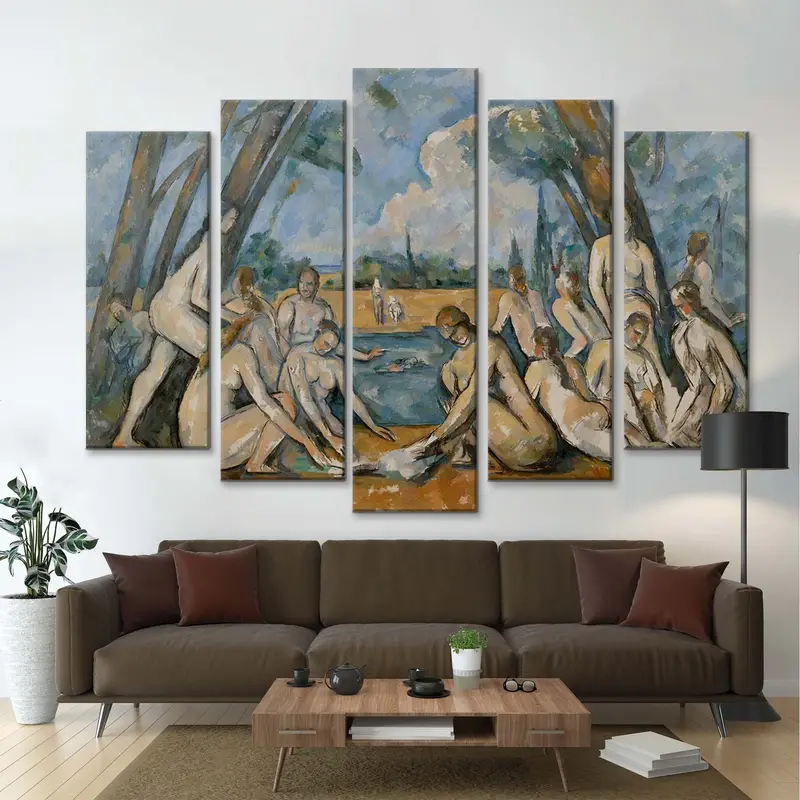The Large Bathers by Paul Cezanne, Printable Wall Art, Women Bathing, Fine Art Print, Bath Lake Landscape, Cezanne Painting, Large Wall Art, - 5