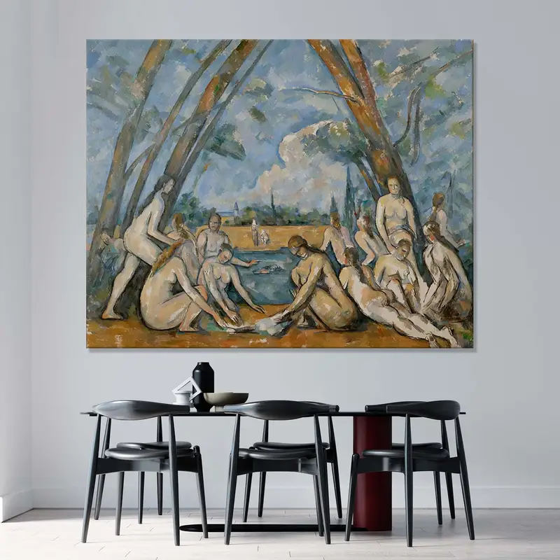 The Large Bathers by Paul Cezanne, Printable Wall Art, Women Bathing, Fine Art Print, Bath Lake Landscape, Cezanne Painting, Large Wall Art, - 1