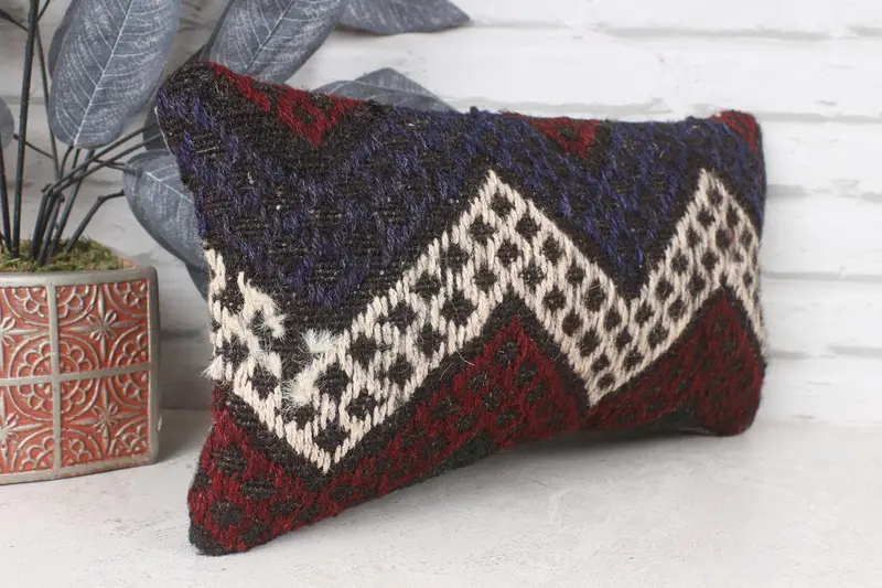 Kilim Cushion Sham, Decorative Throw Pillow, Turkish Pillow, Handmade Kilim Cushion, 8x16 Red Pillow Cover, Custom Pillow Cover, Cushion - 3