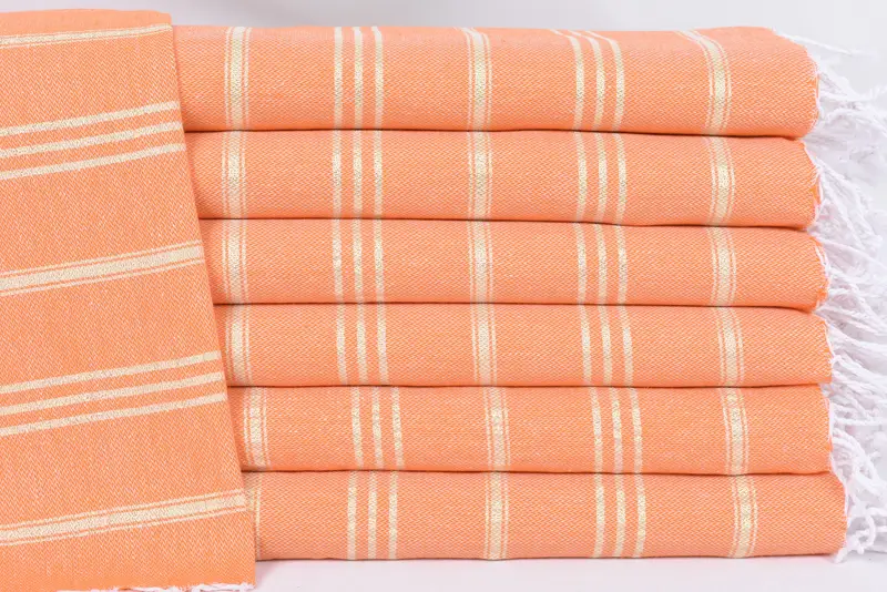 Personalized Hand Towel Orange-Yellow Striped Dish Towel, 40x24 Inches