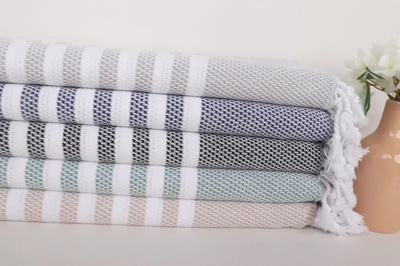 Travel Towel, Monogrammed Hand Towel, 44x24 Cotton Striped Towel, Custom Wedding Gifts, Wedding Gifts Towel, Monogram Kitchen Towel, Wedding Favors - 2