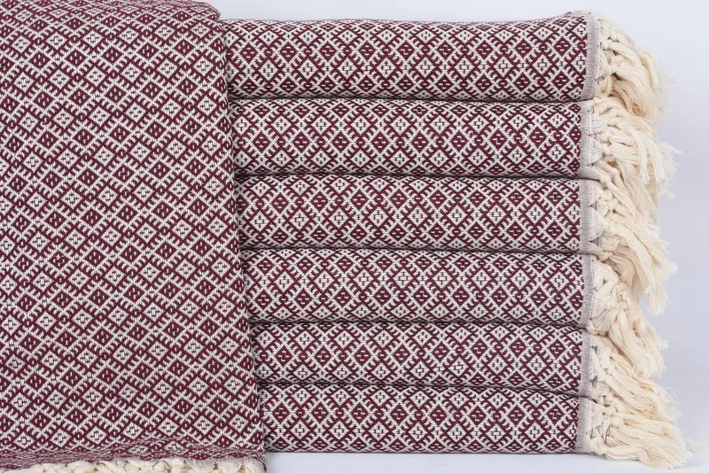 Personalized Beach Towel Diamond Pattern, 70x40 Inches, Organic Cotton