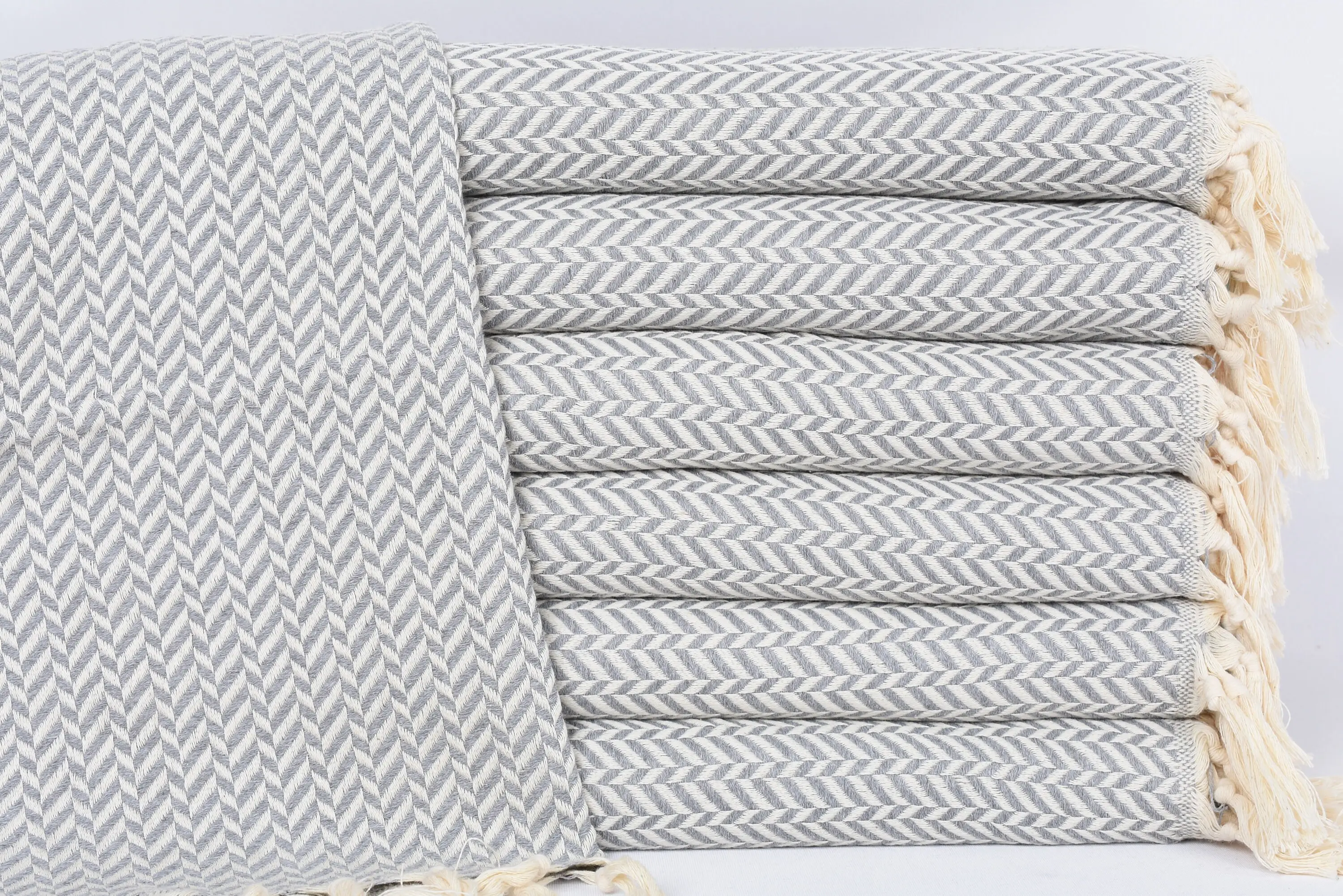Hand Towel Monogram Kitchen Towel Dark Gray Chevron, 36x18 Inches - 1