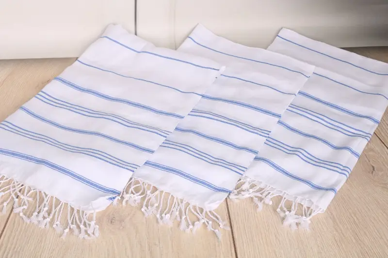 Artículos de despedida de soltera, toalla de cocina de monograma, toalla a rayas de algodón 40x24, regalo de boda, favores de Navidad, toalla de mano turca, poca de té orgánica - 6