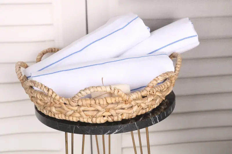 Artículos de despedida de soltera, toalla de cocina de monograma, toalla a rayas de algodón 40x24, regalo de boda, favores de Navidad, toalla de mano turca, poca de té orgánica - 4