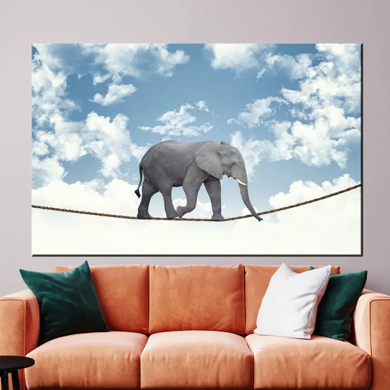 Werten Sie Ihren Raum mit der abstrakten Leinwandkunst „Surreal Elephant“ auf