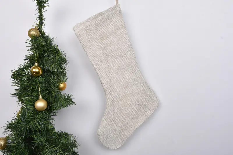 Patrón de adornos navideños, calcetín navideño de 7 pulgadas de ancho