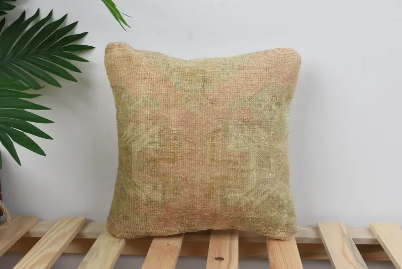 Aztec Pillow Case, Kilim Pillow, Handmade Kilim Cushion, Anatolian Cushion Case, Cushion, Gift Pillow, 12x12 Brown Cushion Cover - 1
