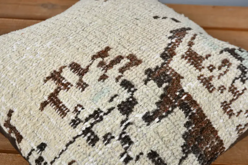 Kilim Pillow Cover, Traditional Pillow, Bench Cushion Case, Cushion Case, 12x12 Beige Pillow, Kilim Cushion Sham, Boho Pillow Sham Cover - 4
