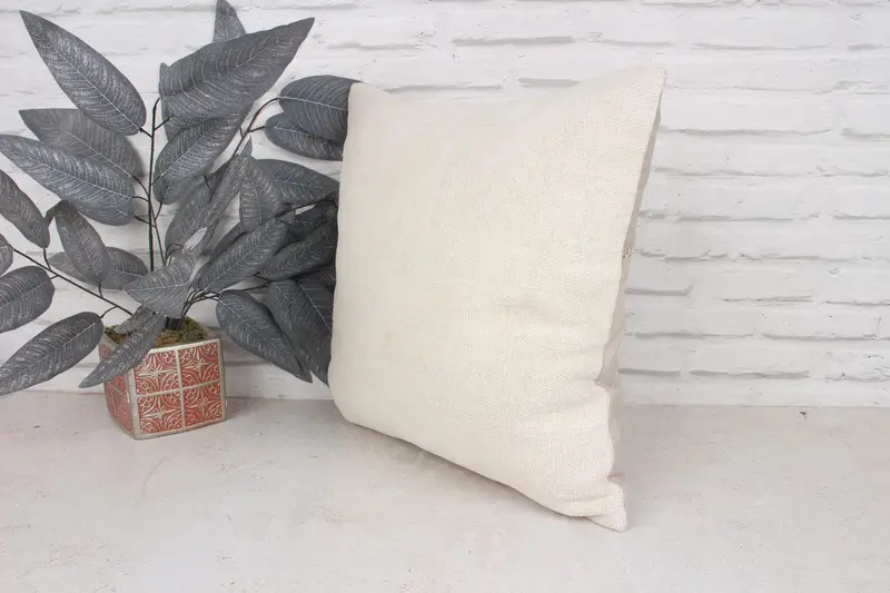 Handmade Kilim Cushion, Boho Pillow Sham Cover, 18x18 White Pillow, Throw Kilim Pillow, Pillow Cover, Tribal Pillow Cover - 4
