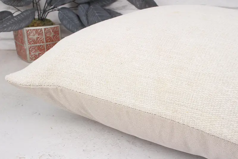 Handmade Kilim Cushion, Boho Pillow Sham Cover, 18x18 White Pillow, Throw Kilim Pillow, Pillow Cover, Tribal Pillow Cover - 7