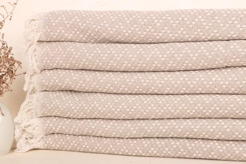 Wedding Favors, Custom Blanket, Turkish Cotton Blanket, Bedspread, Custom Shower Curtain, Personalized Gift For Her, 76x68 Cotton Herringbone Towel - 2