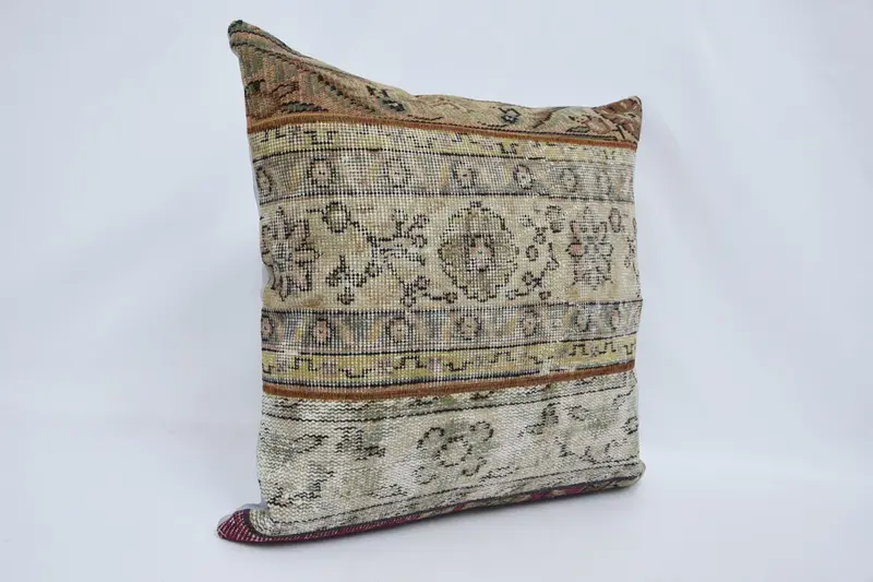 Pillow for Couch, Authentic Pillow Cover, Sofa Bolster Pillow Cover, Throw Kilim Pillow, Kilim Pillow, Pillow Case, 28x28 Beige Pillow Sham - 3