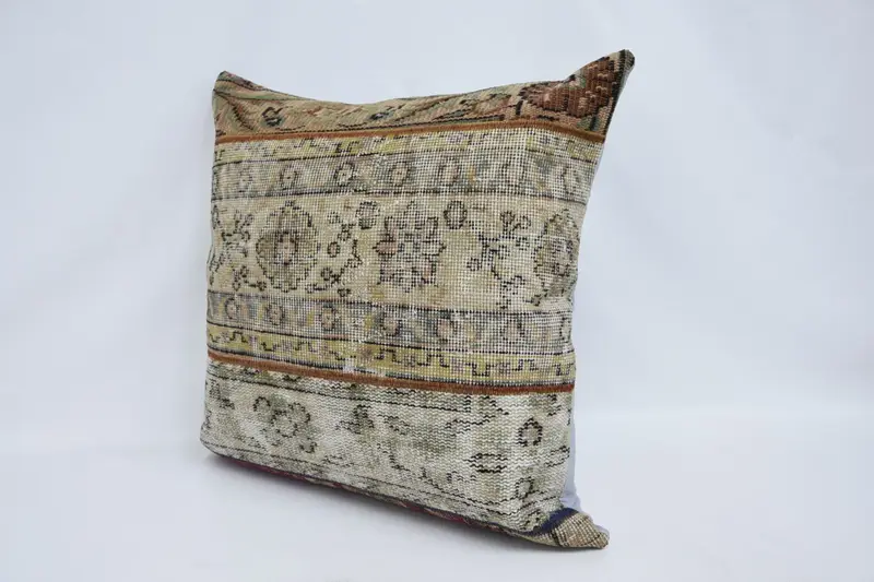 Pillow for Couch, Authentic Pillow Cover, Sofa Bolster Pillow Cover, Throw Kilim Pillow, Kilim Pillow, Pillow Case, 28x28 Beige Pillow Sham - 4