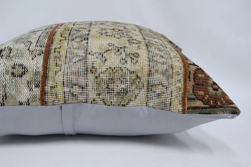 Pillow for Couch, Authentic Pillow Cover, Sofa Bolster Pillow Cover, Throw Kilim Pillow, Kilim Pillow, Pillow Case, 28x28 Beige Pillow Sham - 5