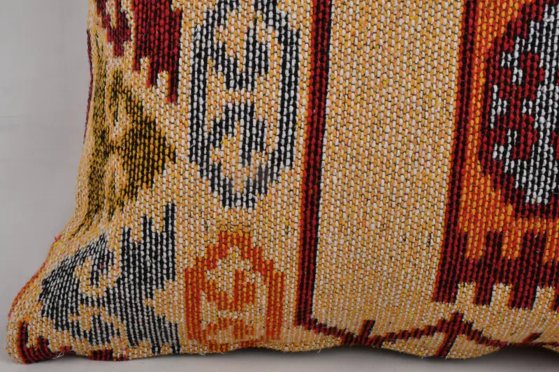 Boho Pillow Sham Cover, Ethnic Pillow Cover Pillow Case, Cushion, Knitted Pillow Cover, Turkish Pillow, Kilim Pillow Cover, 20x20 Red Cushion Cover - 4