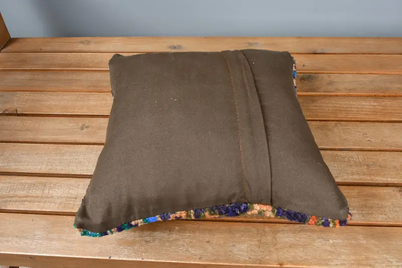 Turkish Pillow, Cushion, Nautical Throw Pillow, Turkish Kilim Pillow, Pillow for Couch, Handmade Rug Seat Pillow, 12x12 Blue Cushion Case - 5