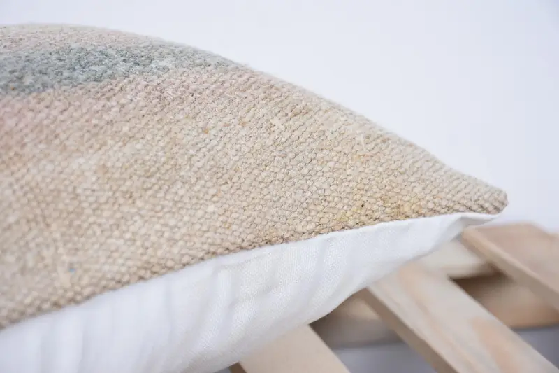 Ethnic Throw Cushion Cover, Cushion Case, Custom Cushion Case, Kilim Pillow Cover, Boho Pillow, 12x20 Beige Pillow Case, Handmade Kilim Cushion - 7